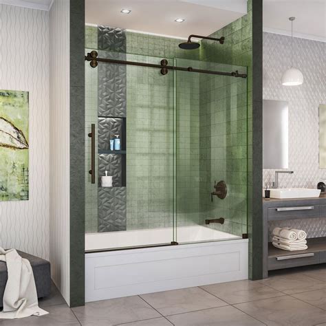 frameless tub shower door|sliding frameless door for bathtub.